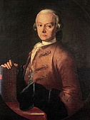 Ein Gemälde von Leopold Mozart. Vater von Wolfgang Amadeus Mozart.