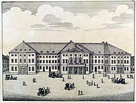 Illustration of the National Theater Mannheim. An engraving by the brothers Joseph Sebastian and Johann Baptist Klauber
