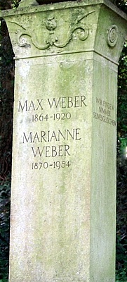 Grabstätte von Max Weber auf dem Heidelberger Bergfriedhof